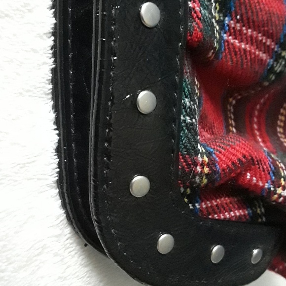Red Tartan Clutch with Crossbody Strap - Picture 9 of 12